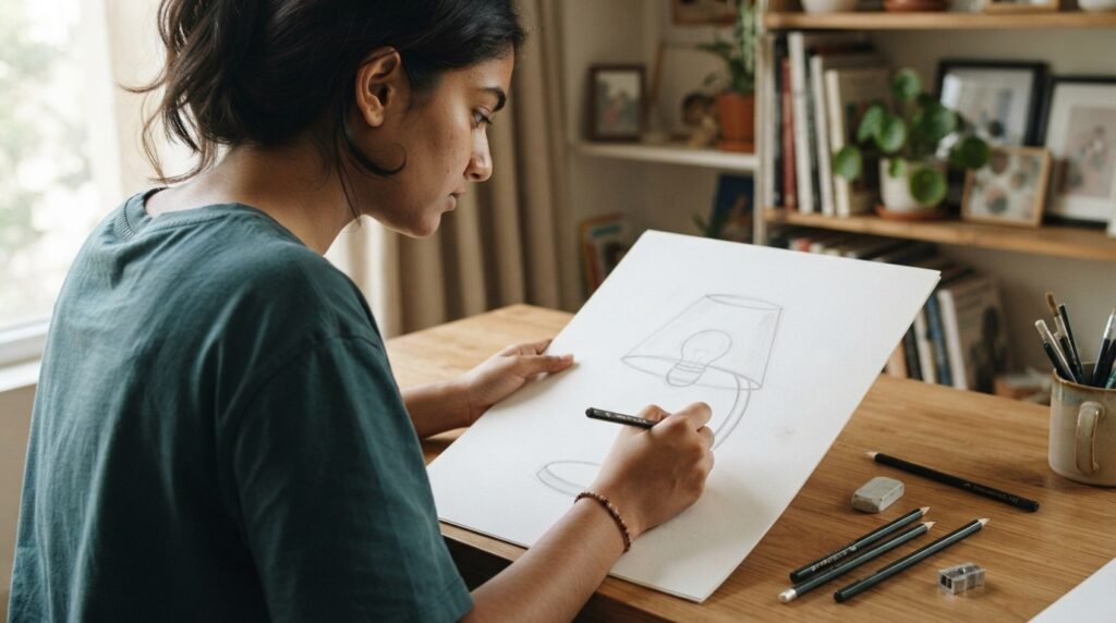 Easy Lamp Bulb Drawing for Beginners