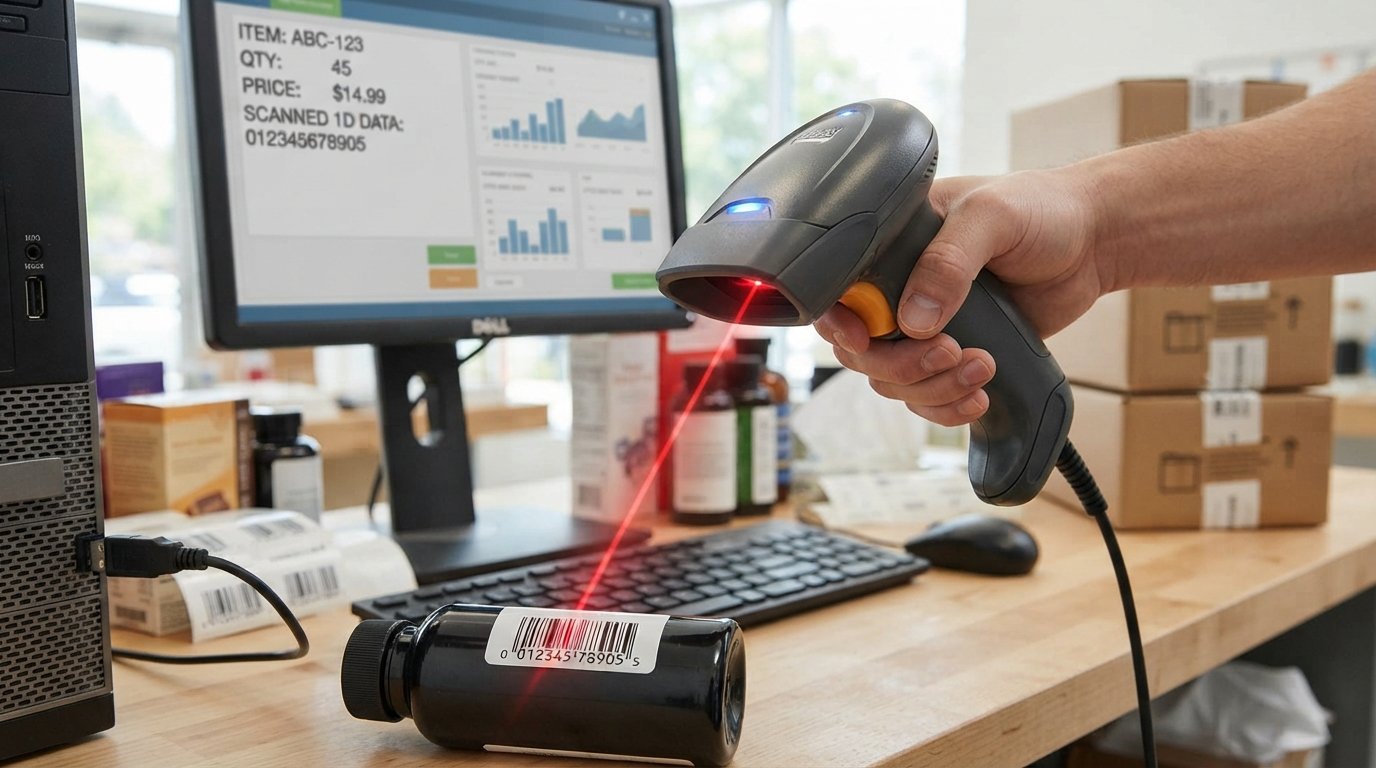 Adesso Nuscan 1600u 1d Handheld Ccd Barcode Scanner